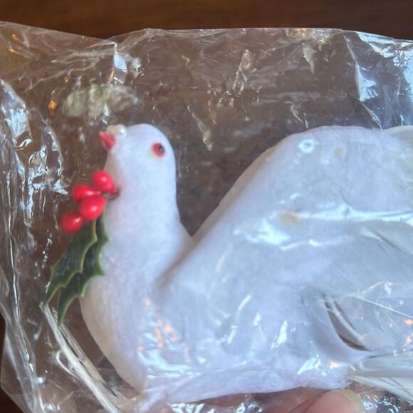 Vintage new in packaging white feathered bird Christmas decoration/ornament - Picture 4 of 9